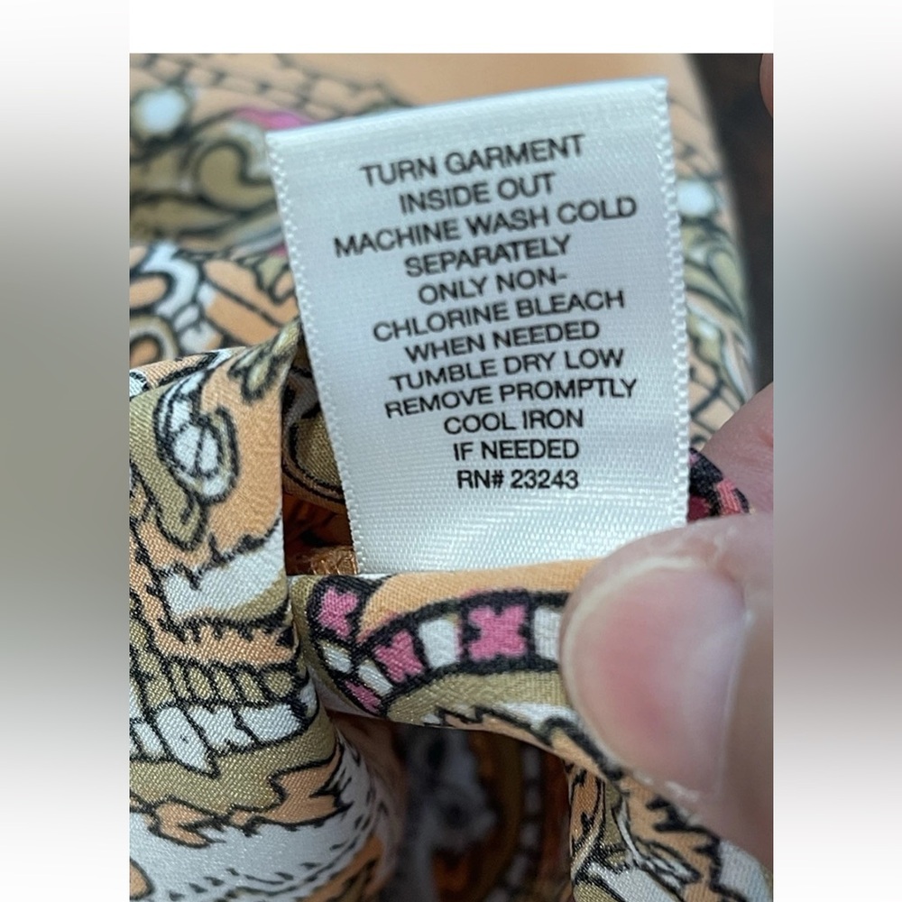 New York & Co orange paisley boho hippie ladies tunic top size XL lightweight - Picture 11 of 11